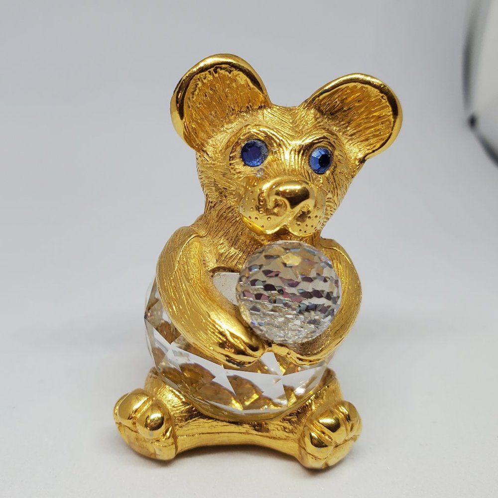 Vintage SWAROVSKI Crystal Figurine BEAR WITH A BALL